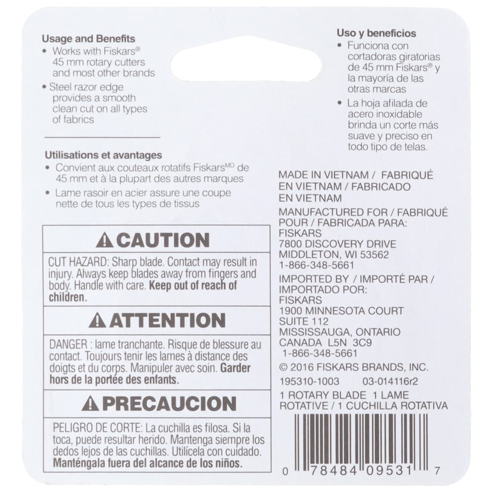 Fiskars 45mm Rotary Blade (1pk) image # 93238