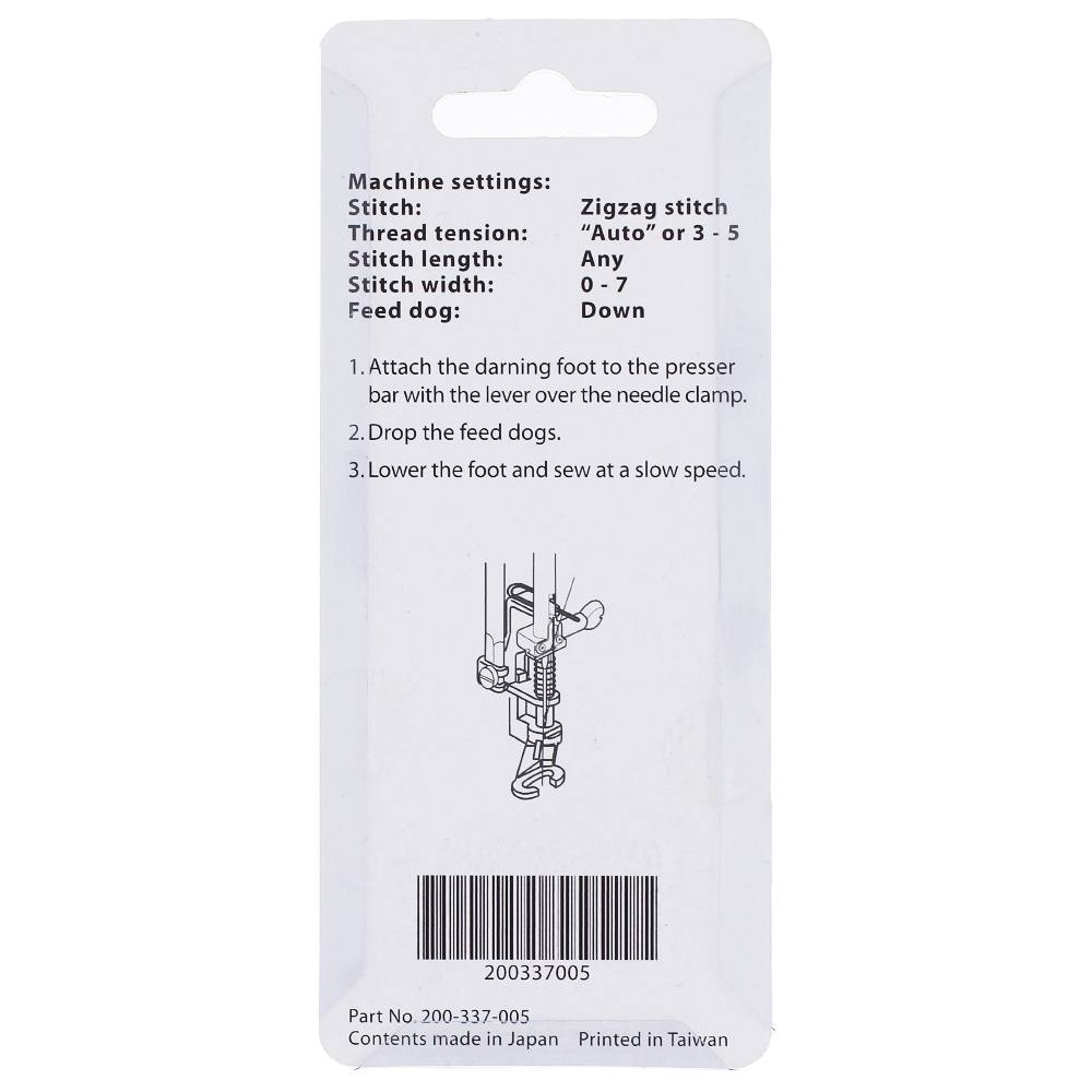 Open Toe Darning Foot, Janome #200337005 image # 78143