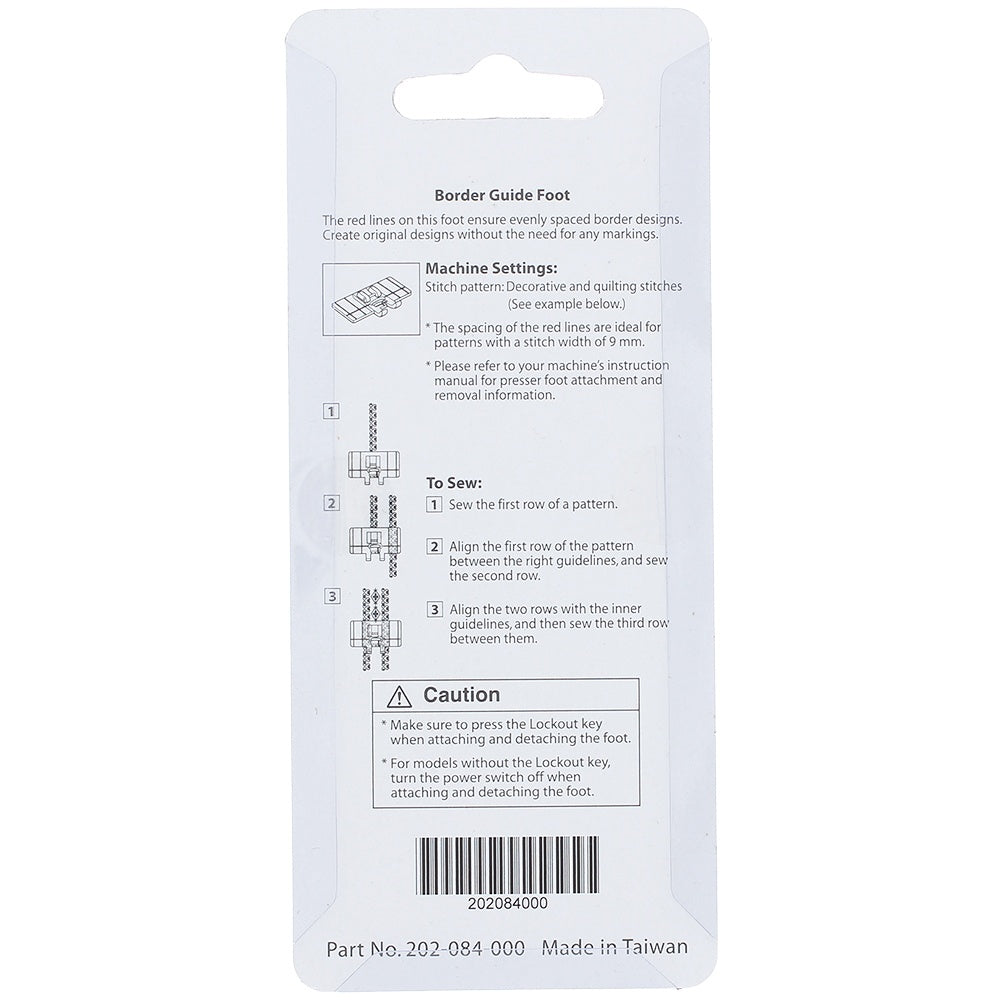Border Guide Foot, Janome #202084000 image # 78232