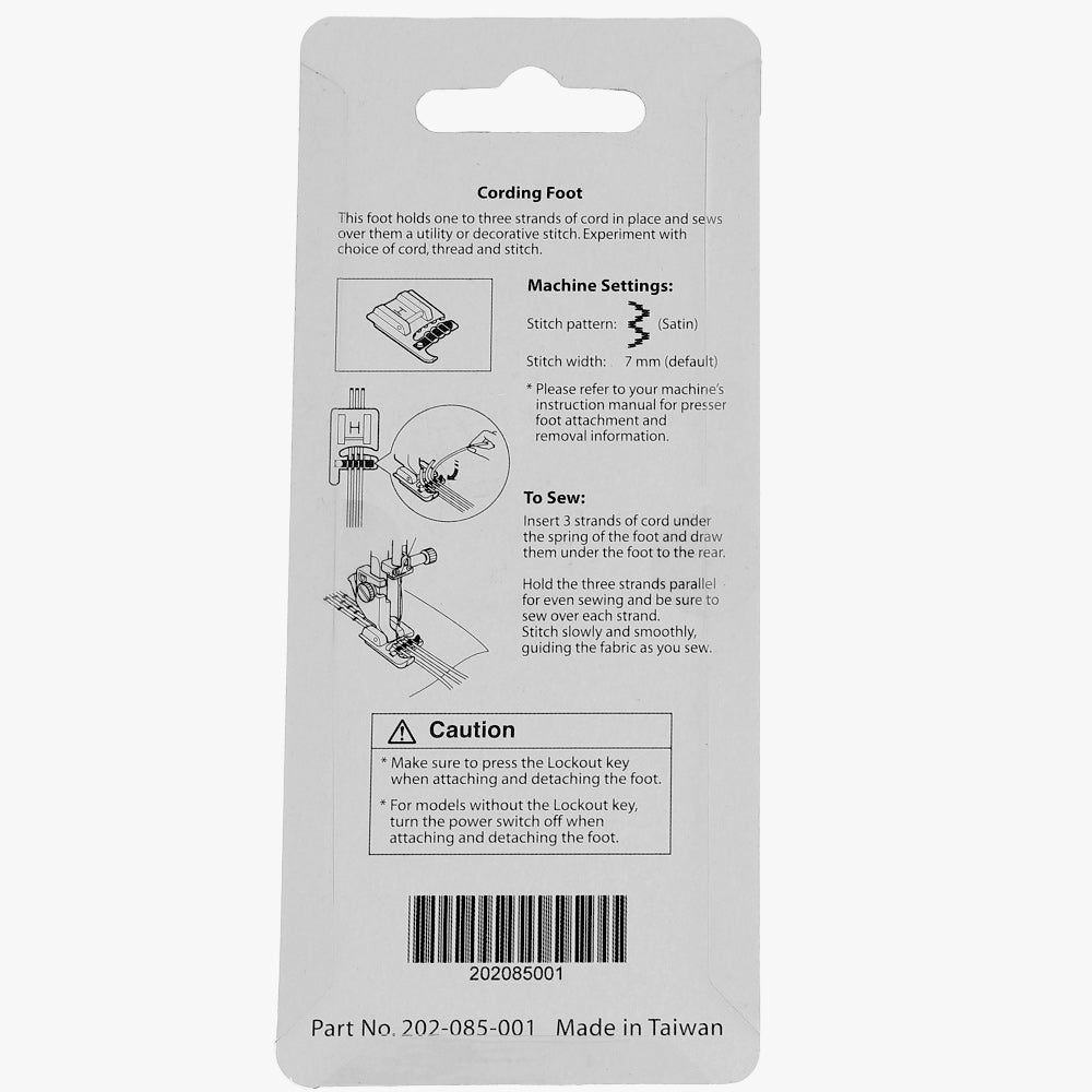 3-Way Cording Foot, Janome #202085001 image # 78137