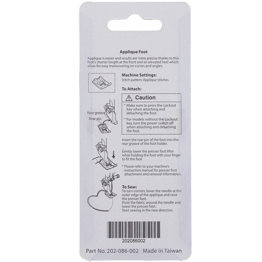 Applique Foot, Janome #202086002 image # 78153