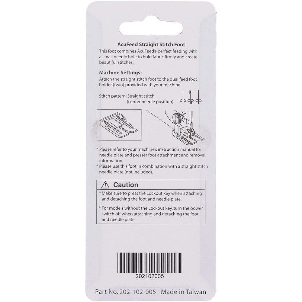 Acufeed Straight Stitch Foot, Janome #202102005 image # 78651