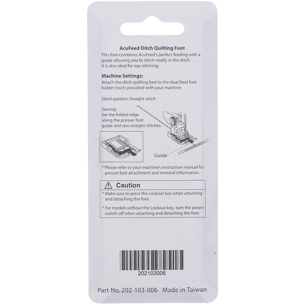 Accufeed Ditch Quilting Foot, Janome #202103006 image # 78156
