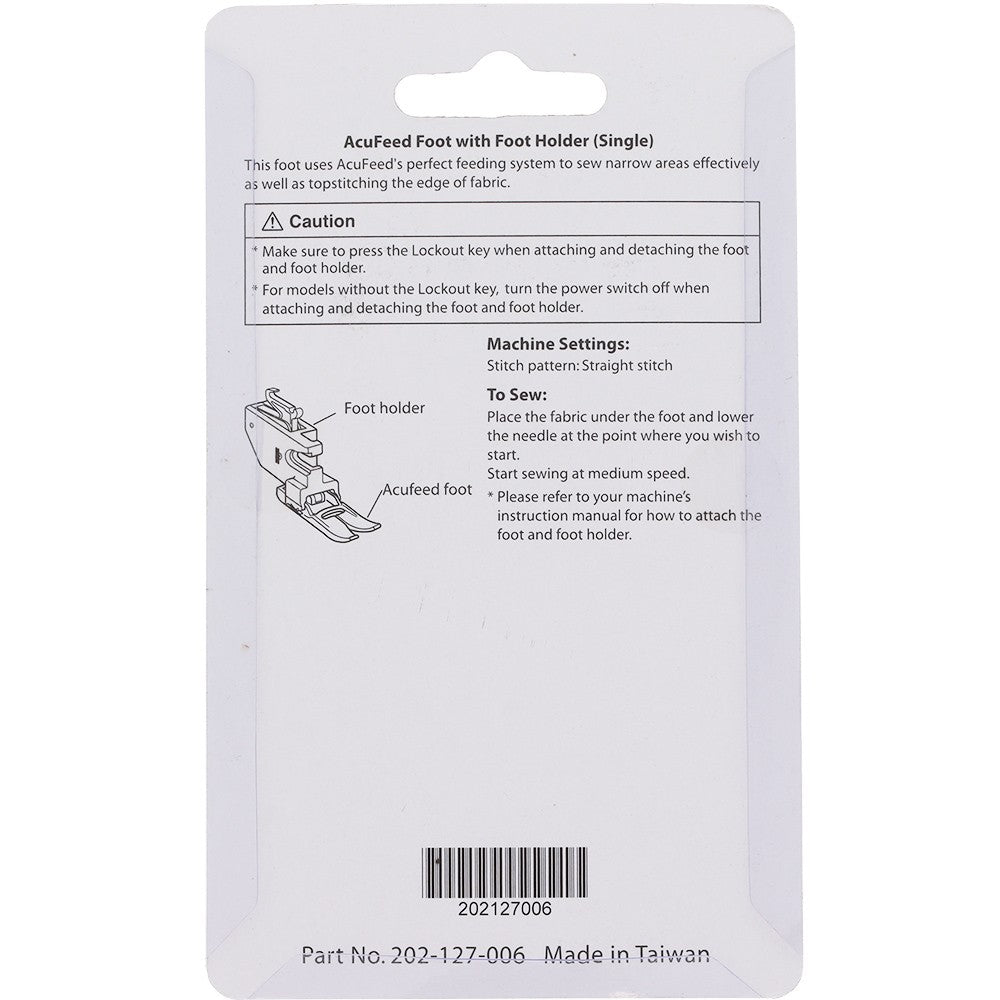 Acufeed Foot w/ Holder (Single), Janome #202127006 image # 78643