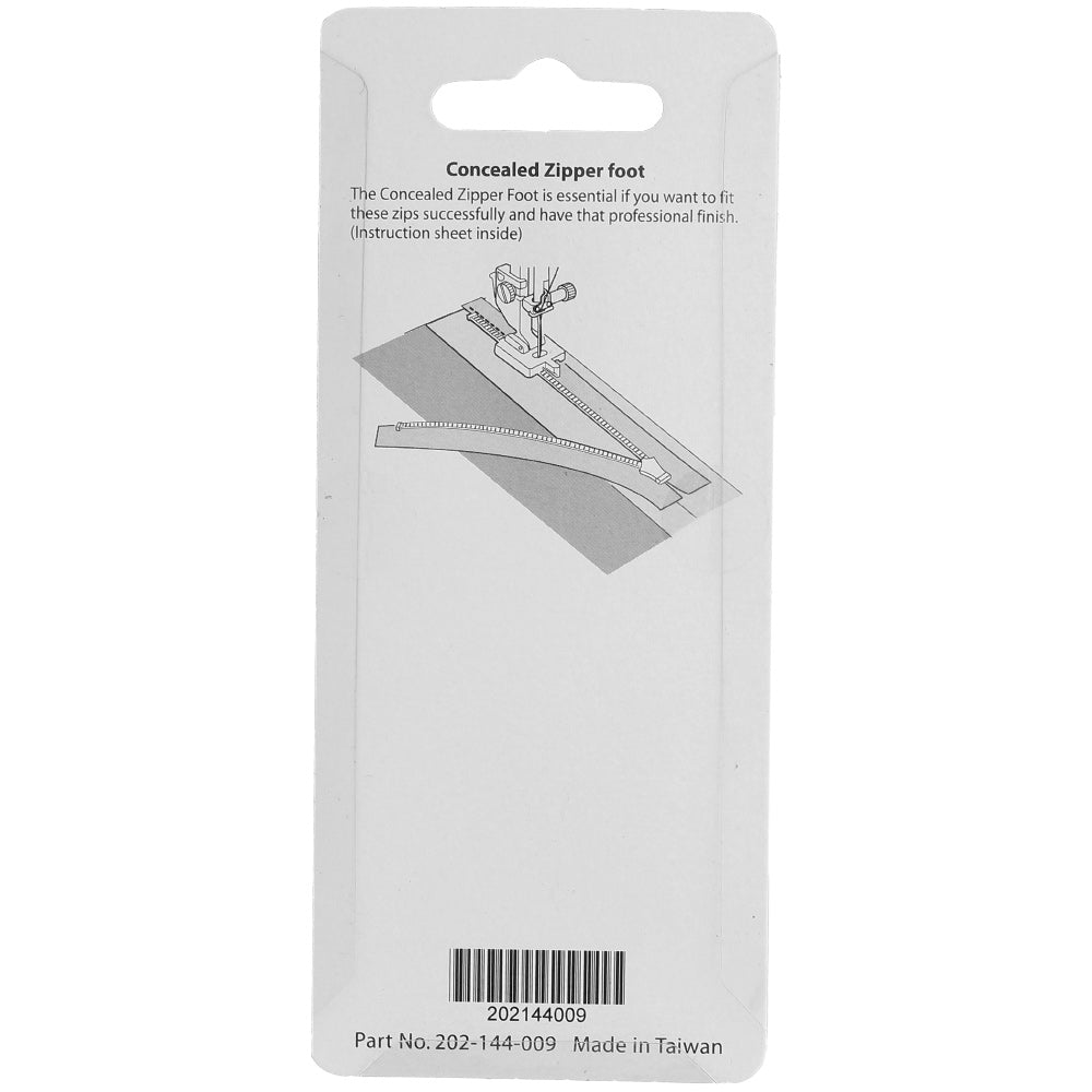 Concealed Zipper Foot, Janome #202144009 image # 78138