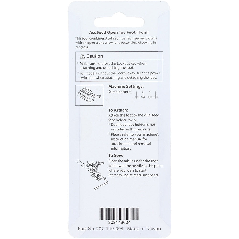 AcuFeed Open Toe Foot, Janome #202149004 image # 78528