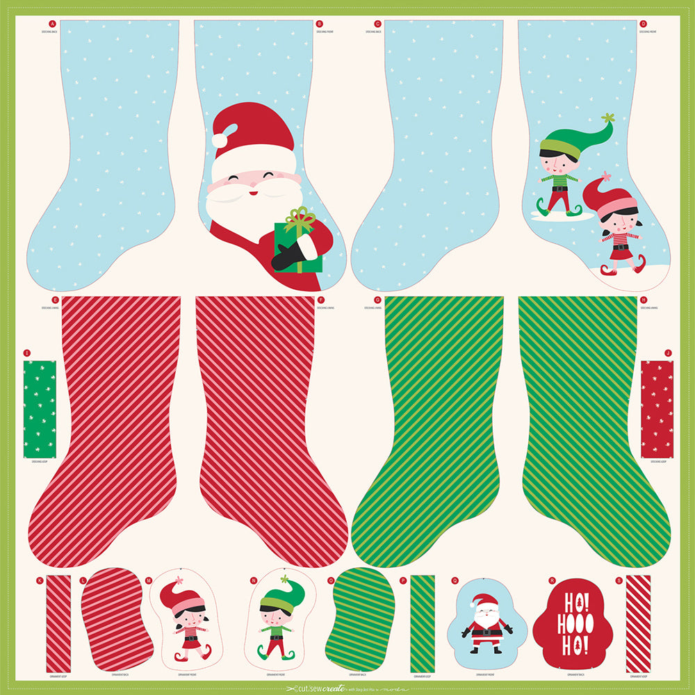 Moda Christmas Stocking & Ornament Fabric Panel image # 68563