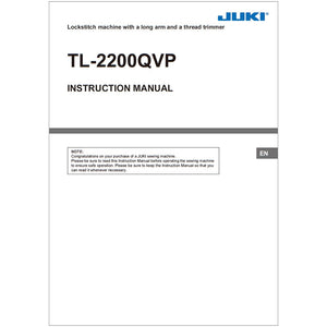 Instruction Manual, Juki TL-2200QVP Longarm image # 120236