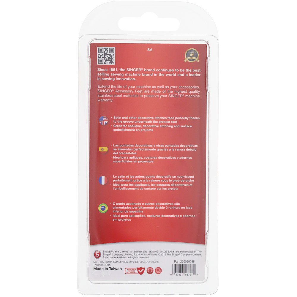 Satin Stitch Foot, Singer #250060296.01 image # 94068