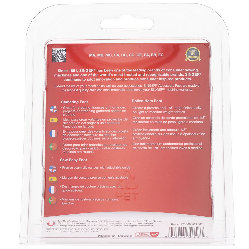 Garment Sewing Presser Foot Kit, Singer #250067196.01 image # 94078