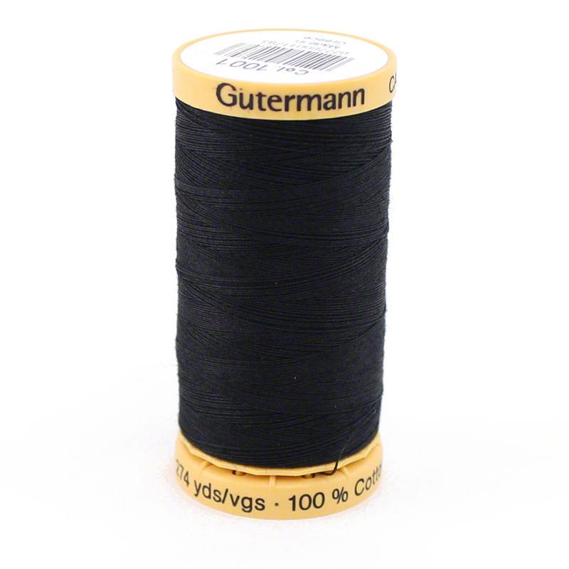 Black, Gutermann, Natural Cotton Thread (273 yards)