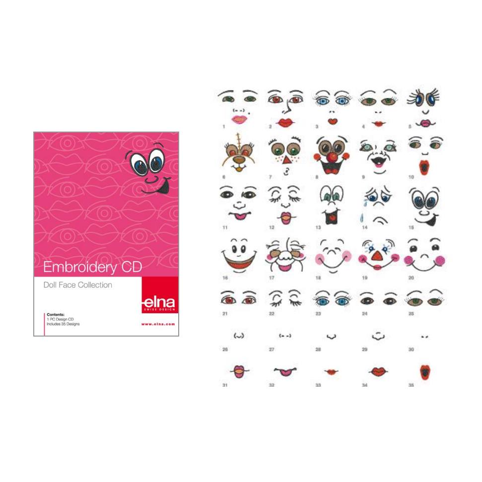 Doll Face Embroidery Collection CD, Elna #253441007 image # 76118