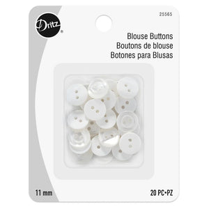 Dritz, White Pearl Blouse Buttons (20pc) - 11mm image # 106349