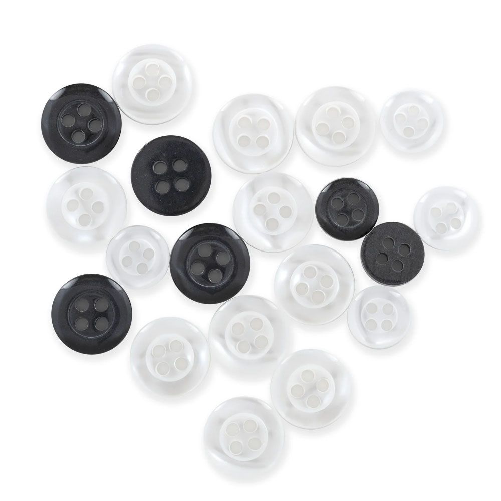 Dritz, Assorted Shirt Buttons (20pc) - 9mm & 11mm image # 106354
