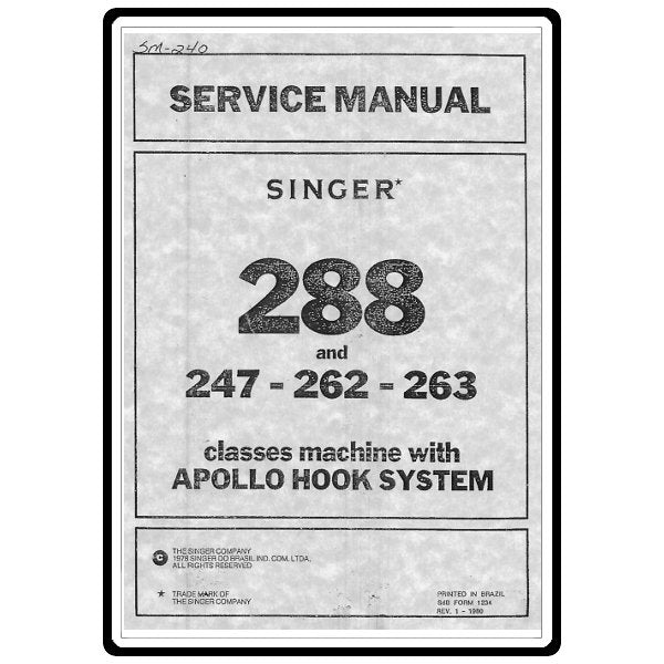 Service Manual, Singer 262 image # 4526
