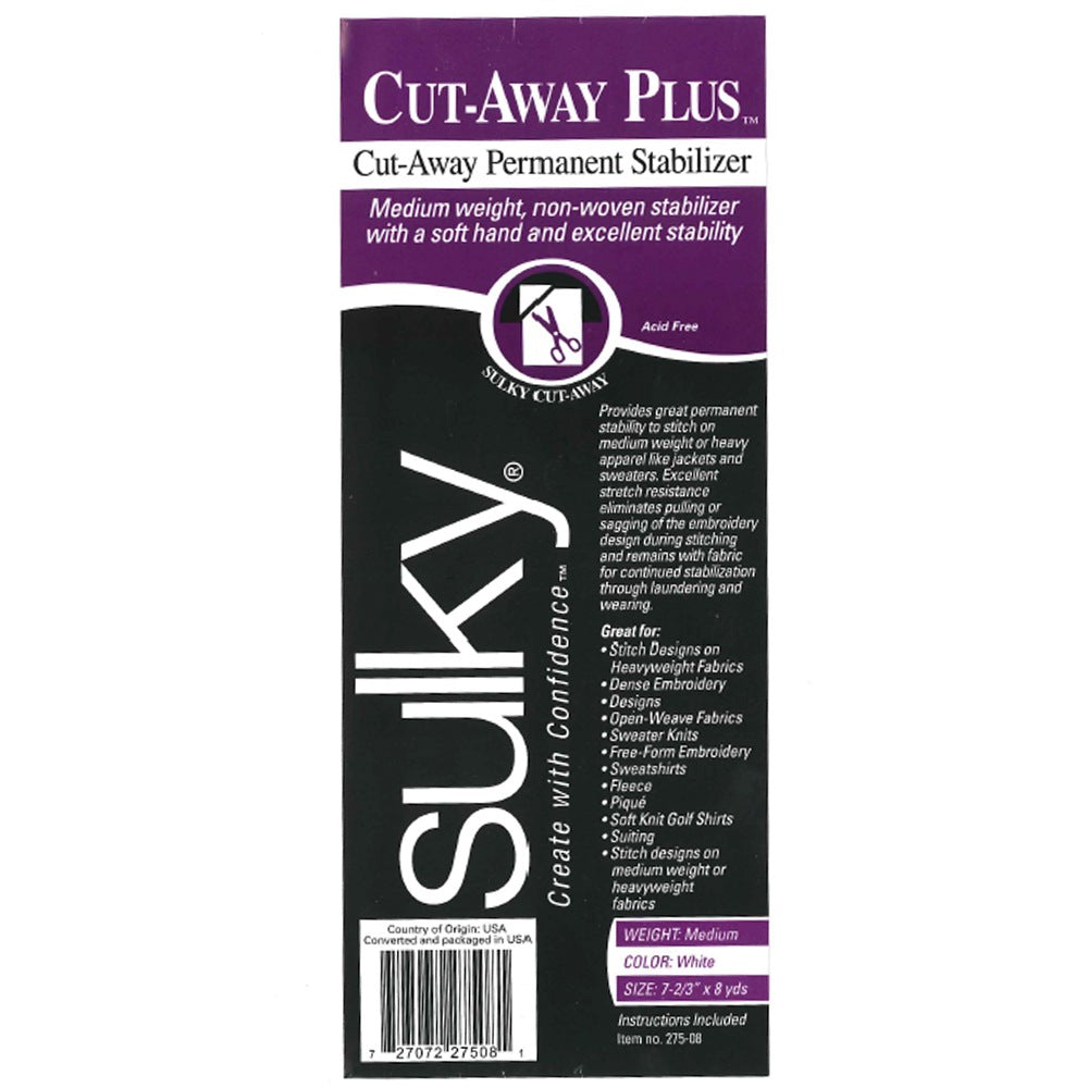 Sulky Cut-Away, Permanent, White, 7 2/3" x 8yds #275-08 image # 20439