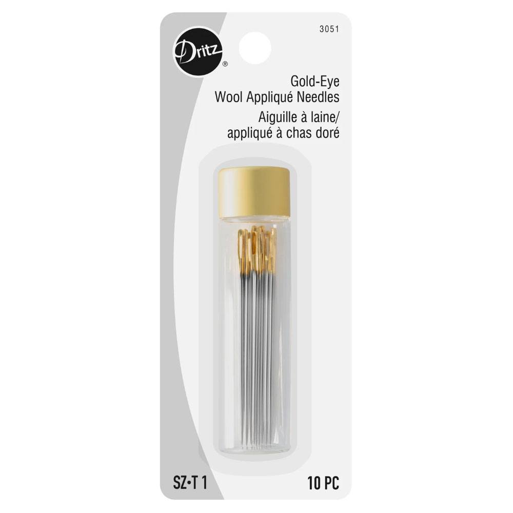 Dritz, Gold-Eye Wool Applique Needles (10pk) - Size 1 image # 106330