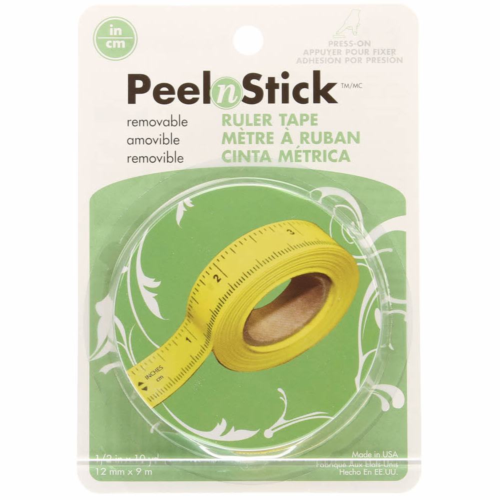 Peel 'N Stick Ruler Tape, 1/2in by 10yds
