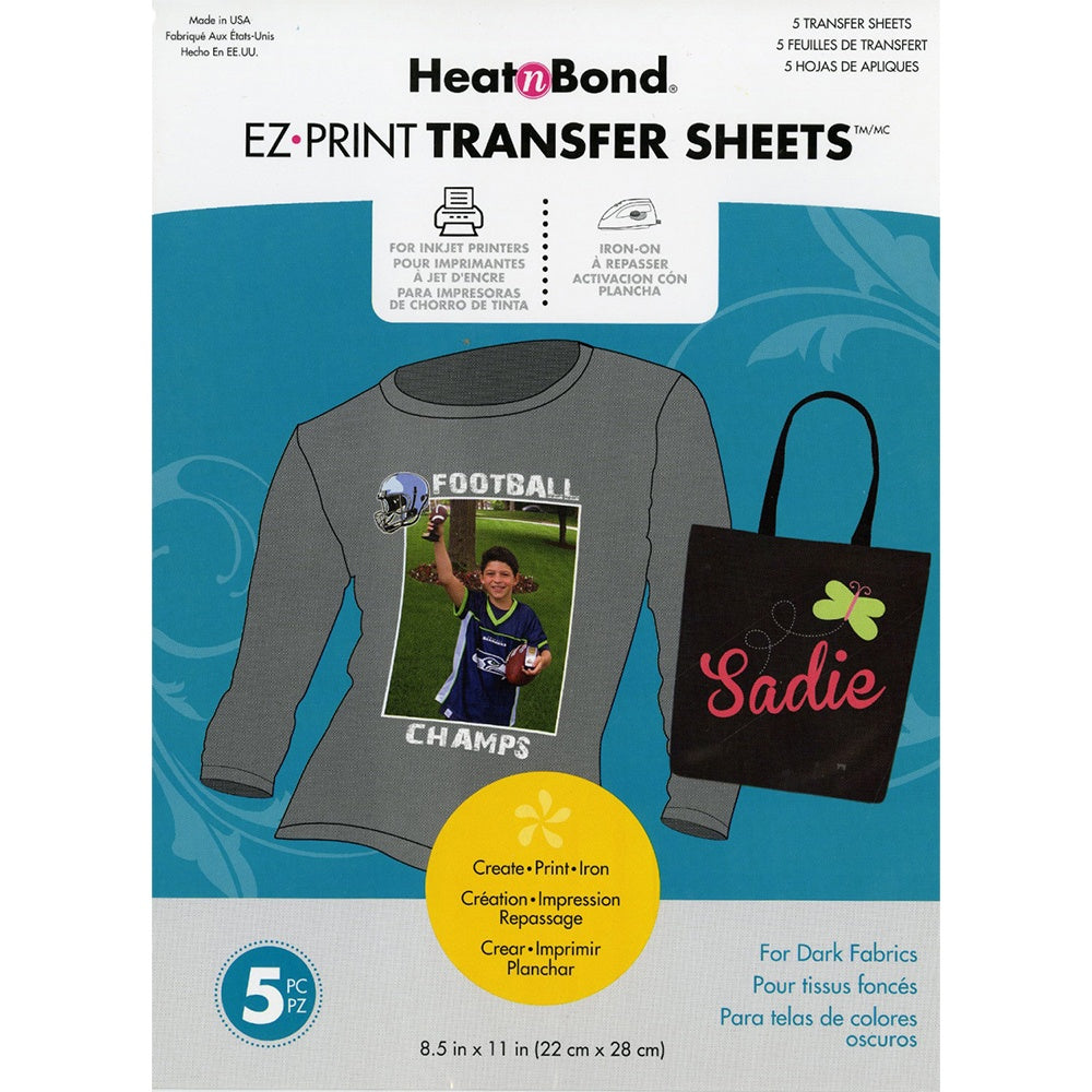 Heat N Bond EZ Print Transfer Sheets (5pk), 8-1/2in by 11in image # 64096