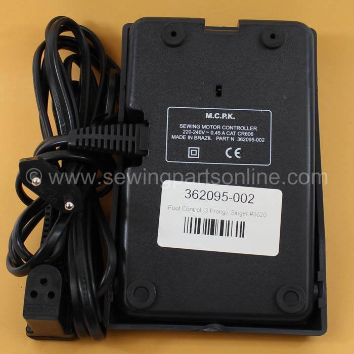 Foot Control (3 Prong 220v), Singer #362095-002 image # 14683