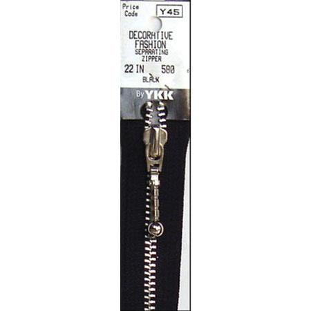 Aluminum Separating Zipper, YKK, Black 22in image # 12007