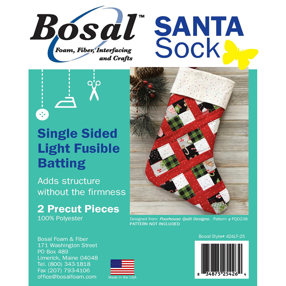 Bosal, Single Sided Light Fusible Batting for Santa Sock image # 65994