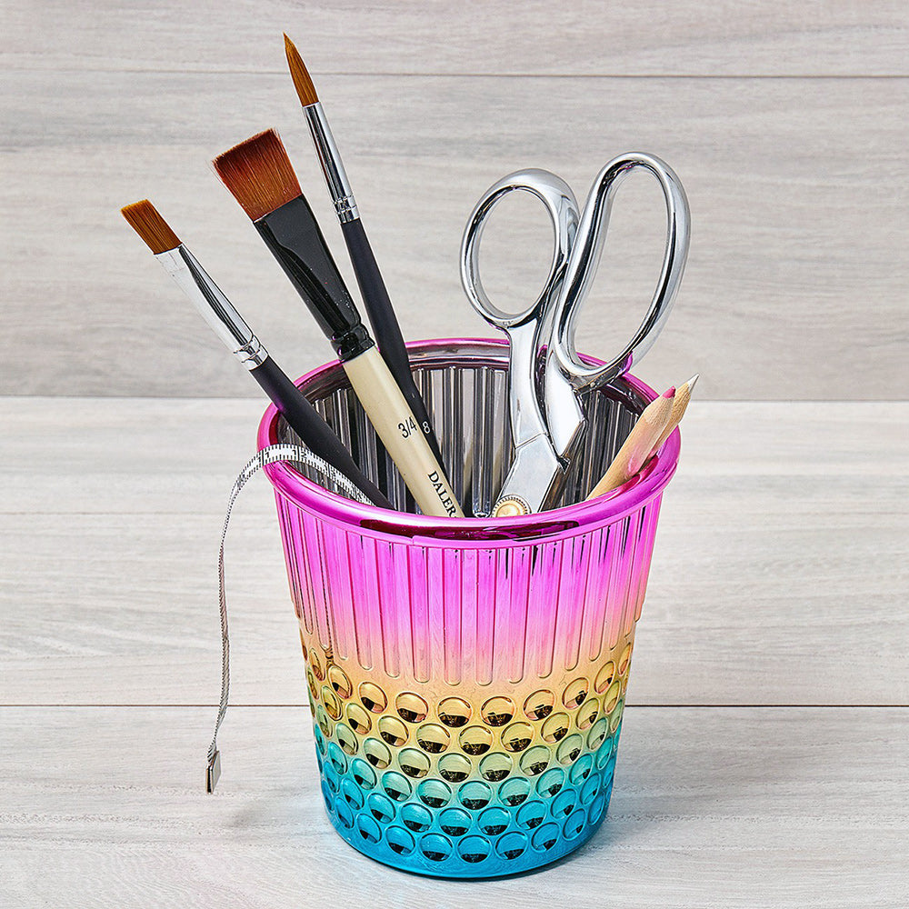 Plastic Rainbow Thimble Craft Container image # 78717