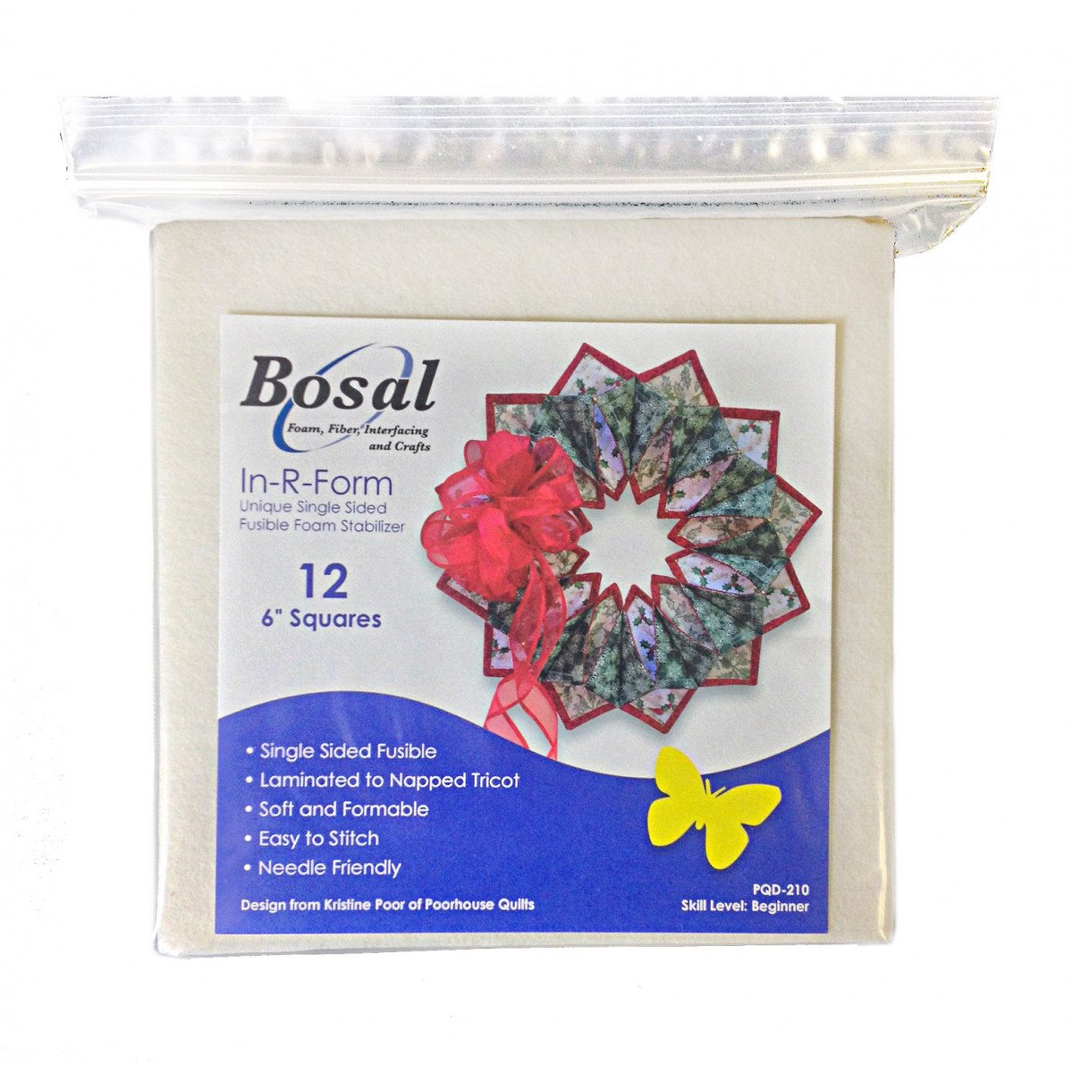 Single Sided Fusible Foam Stabilizer, 6" Squares 12pk image # 42314