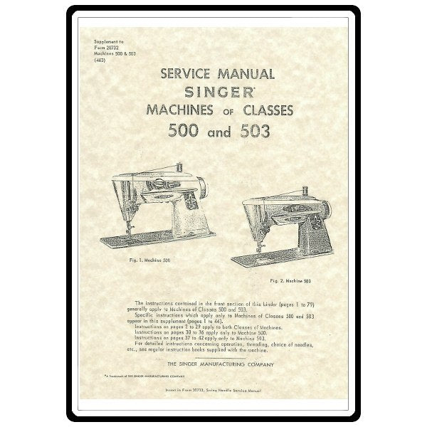 Service Manual, Singer 500 Slant-O-Matic image # 4956