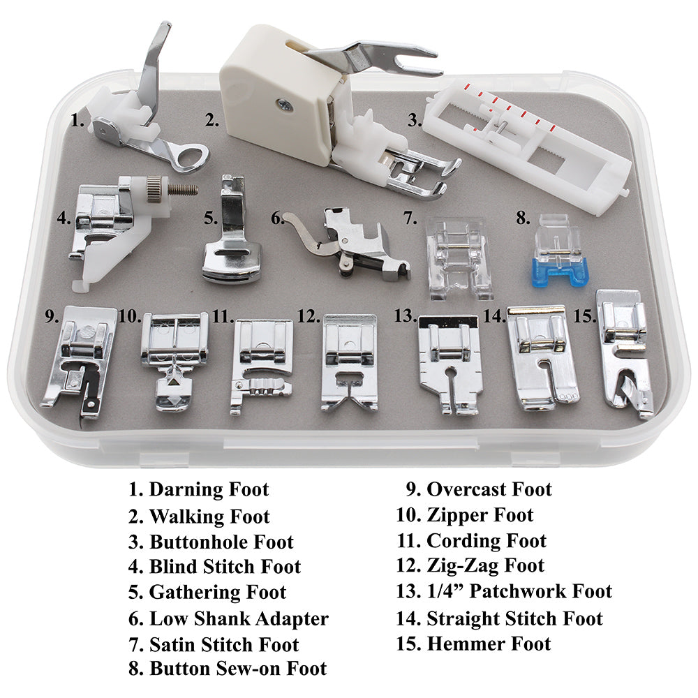 Low Shank 15 Piece Foot Kit #5011-LBL image # 75496