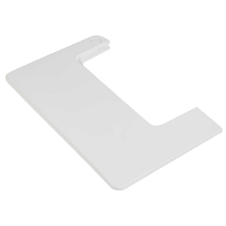 A white plastic extension table.