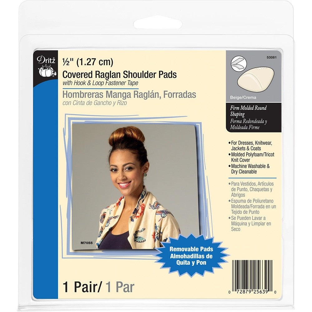 Dritz 1/2″ Covered Set-in Shoulder Pads, 1 Pair, White - Dritz Dritz 1/2″ Covered Set-in Shoulder Pads, 1 Pair, White - Dritz