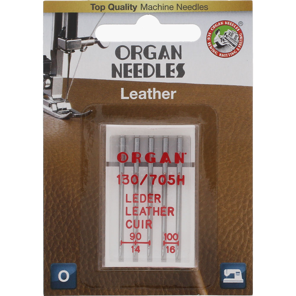 5pk Organ Leather Needles (130/705H) - Assorted Sizes 90-100 image # 64163