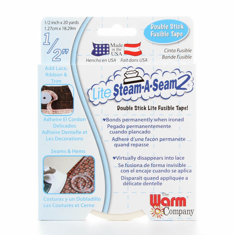 Thermocollant Double Face Steam-A-Seam Lite – 2 Mètres, Largeur 30 Cm, Léger Et Facile à Utiliser Pour Couture Et Loisirs Créatifs