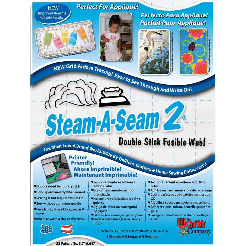 Steam-A-Seam 2, Double Stick Fusible Web - 9"x12" (5pk) image # 43443