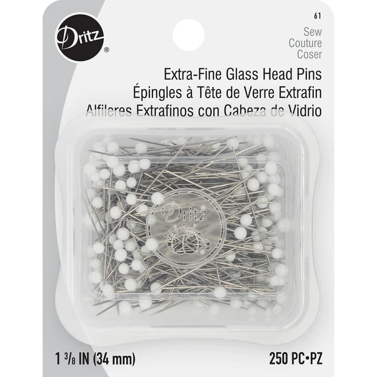 Extra-Fine, 1-3/8" White Glass Head Pins (250 CT), Dritz image # 90504