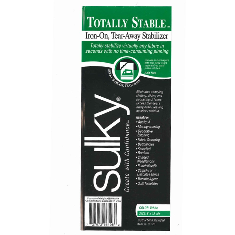 Sulky Totally Stable Stabilizer, White 8x12yds #661-08 image # 20441