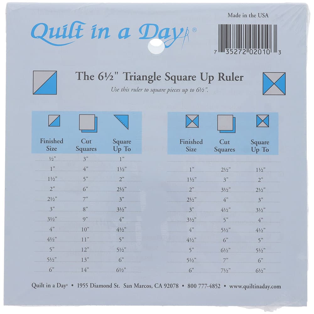 6.5" Triangle Square Up Ruler image # 112501