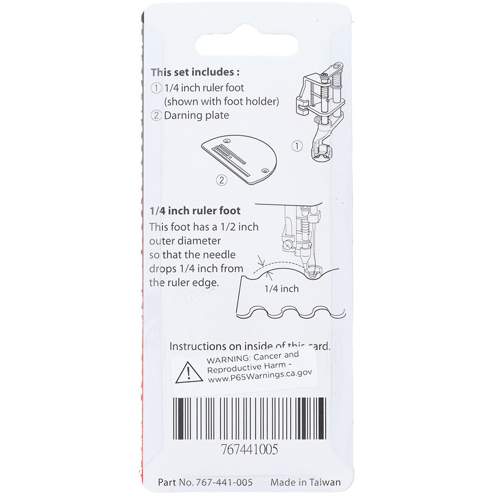 1/4" Ruler Foot for Straight Stitch Machines, Janome #767441005 image # 78515