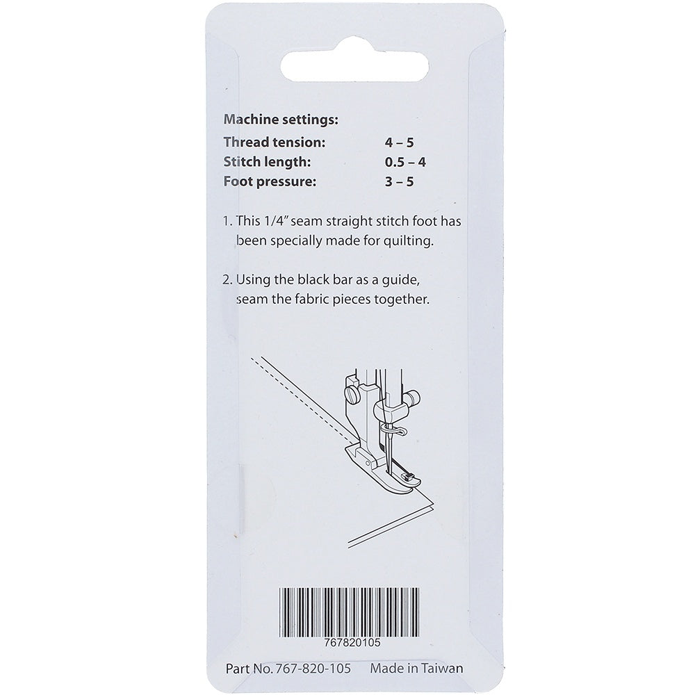 1/4" Foot w/ Guide, High Shank, Janome #767820105 image # 78282