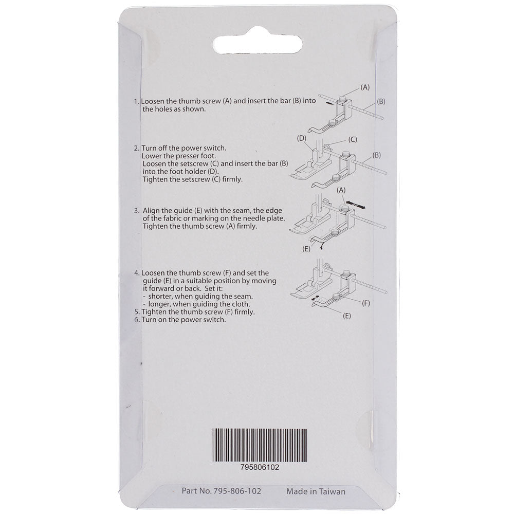 Adjustable Seam Guide, Janome #795806102 image # 78097
