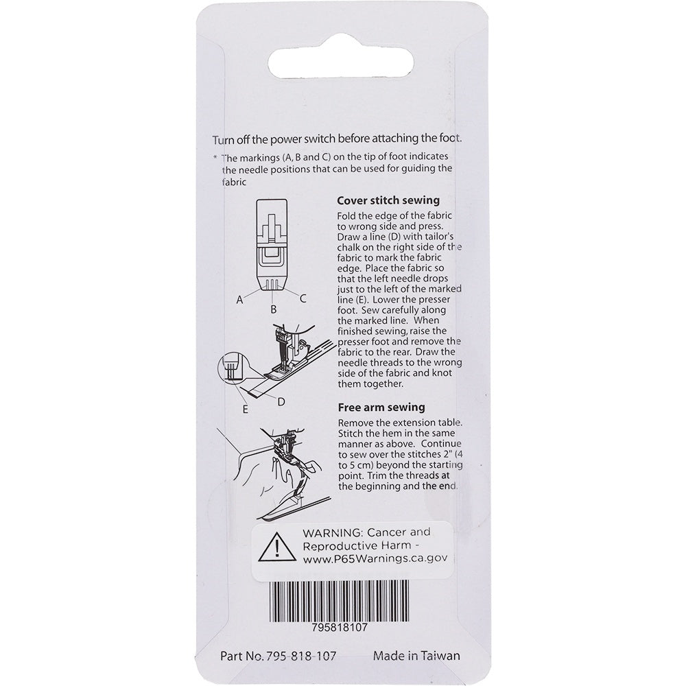 Clear View Cover Stitch Foot, Janome #795818107 image # 78618
