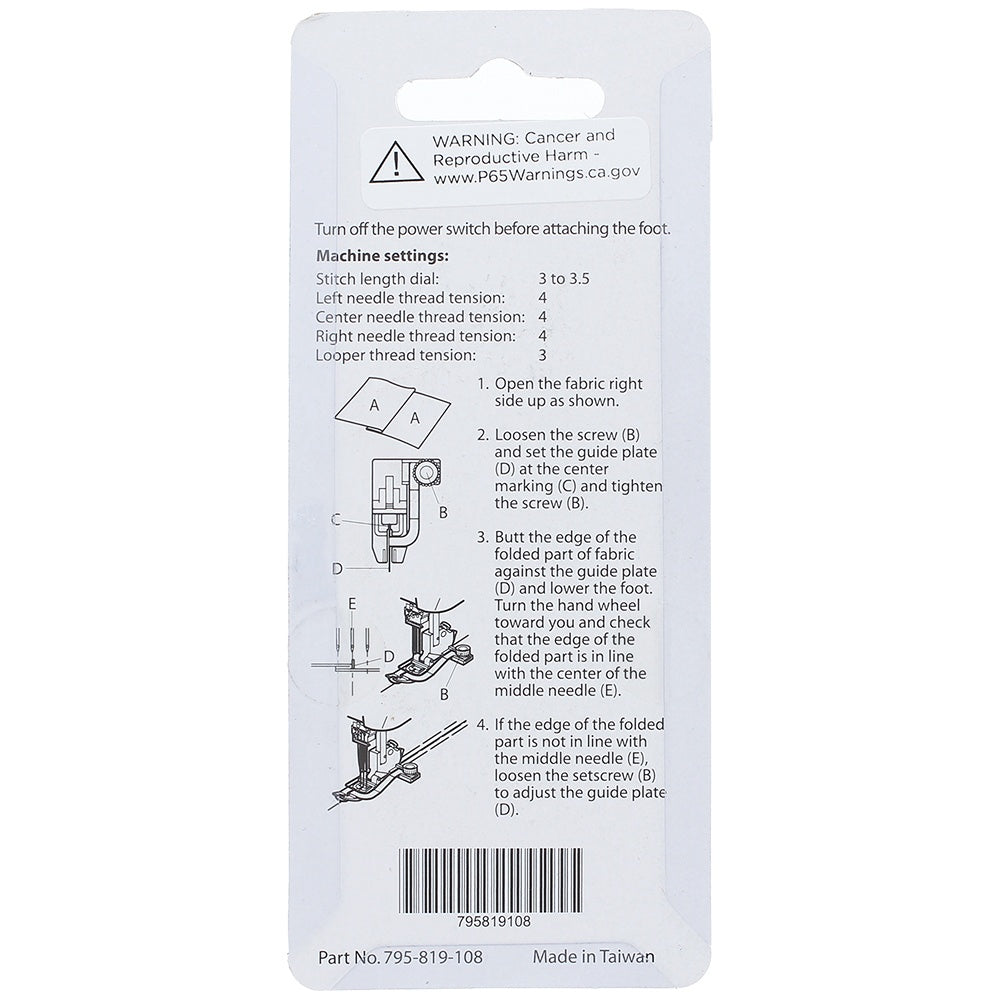 Center Guide Foot, Janome #795819108 image # 78284