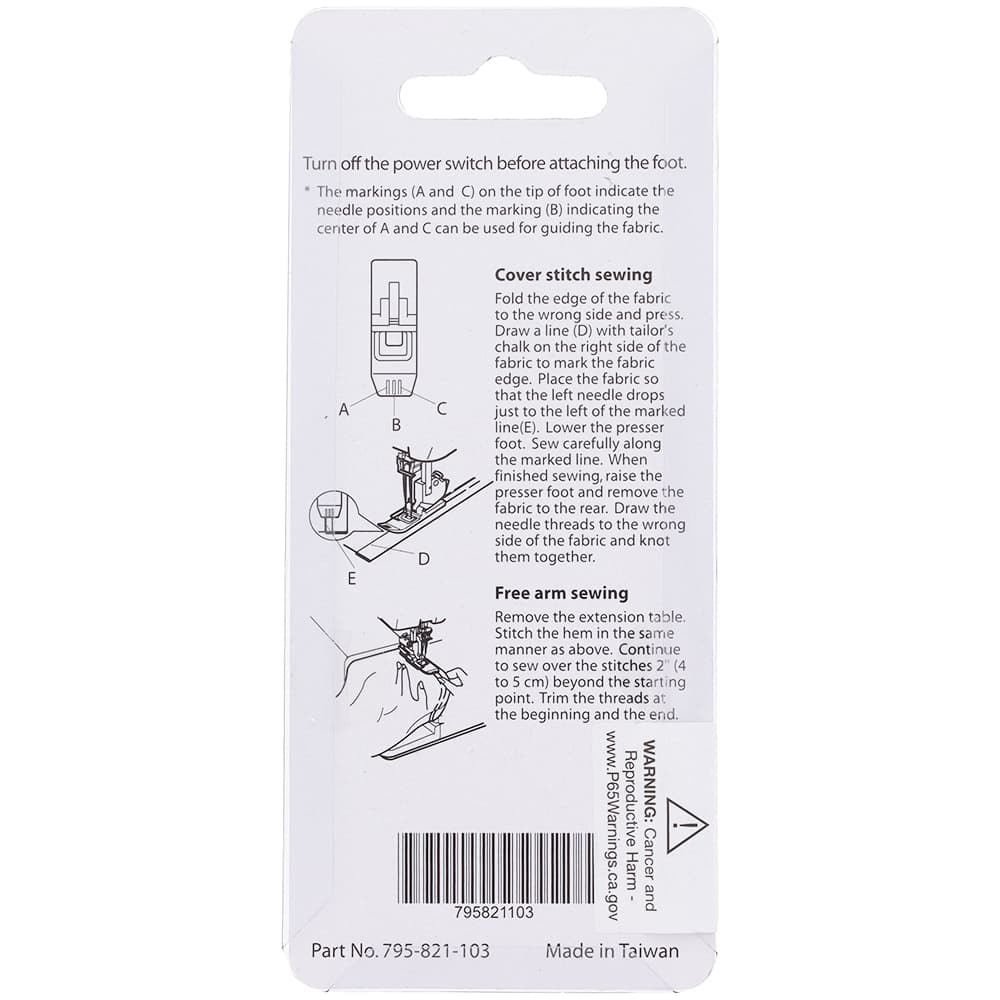 Clear View Cover Stitch Foot, Janome #795821103 image # 98767