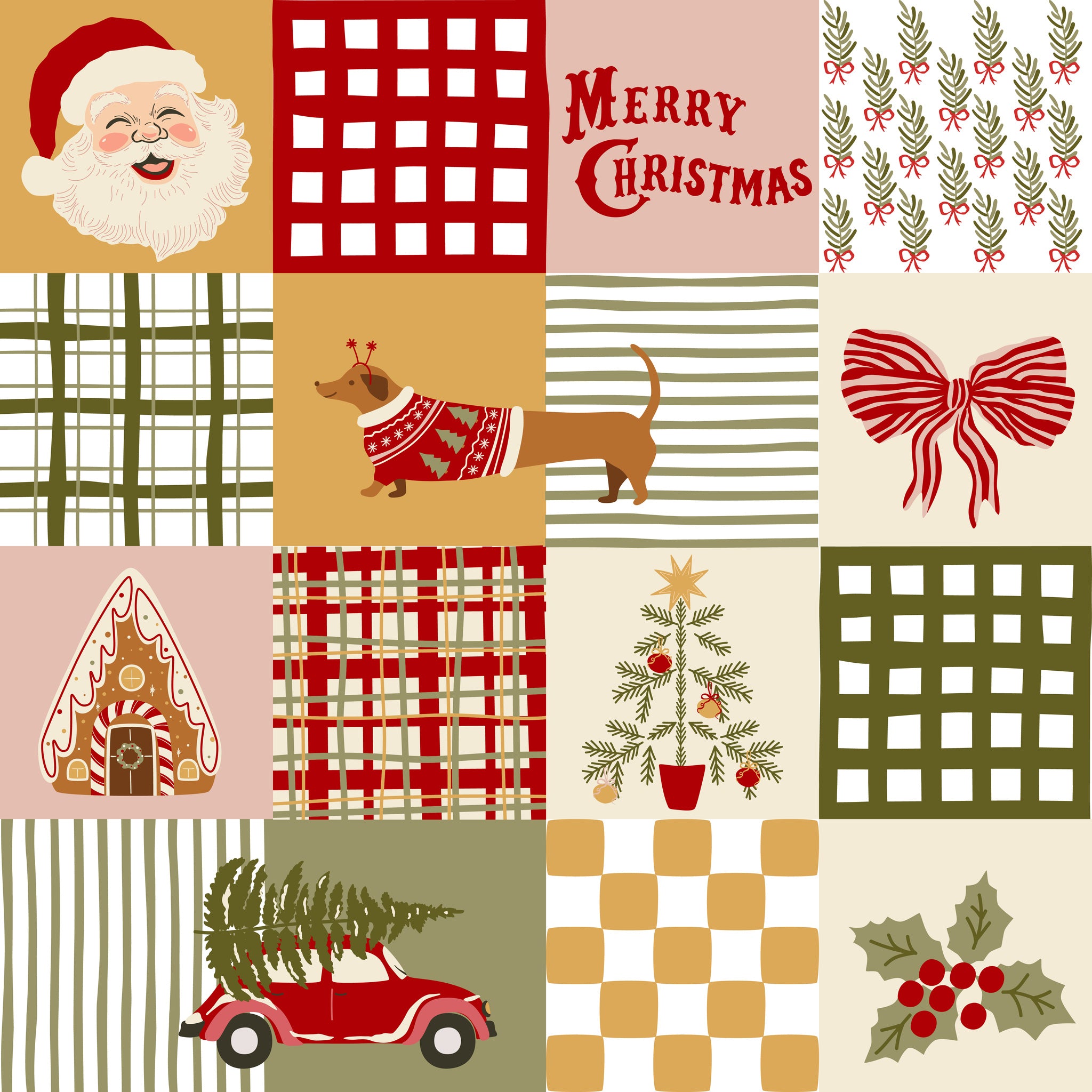 Merry Postmark Fabric Collection - Keepsake Blocks