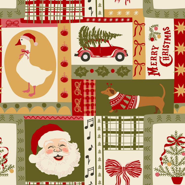 Merry Postmark Fabric Collection - Parlor Patchwork