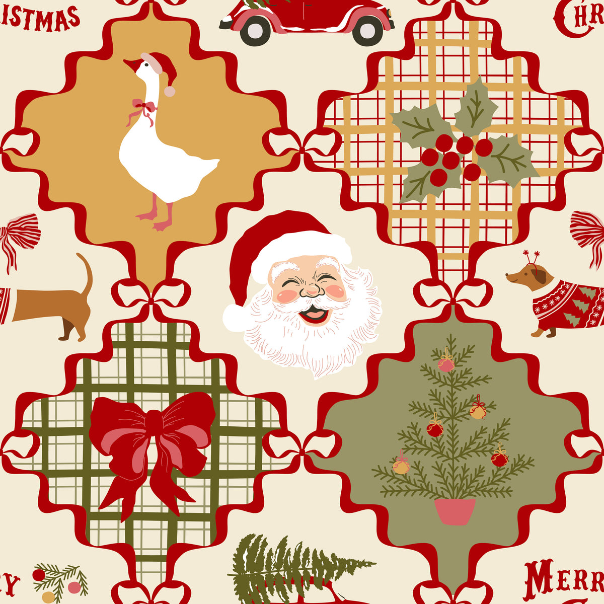 Merry Postmark Fabric Collection - Frosted Windows