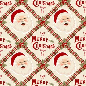 Merry Postmark Fabric Collection - Santa Lattice