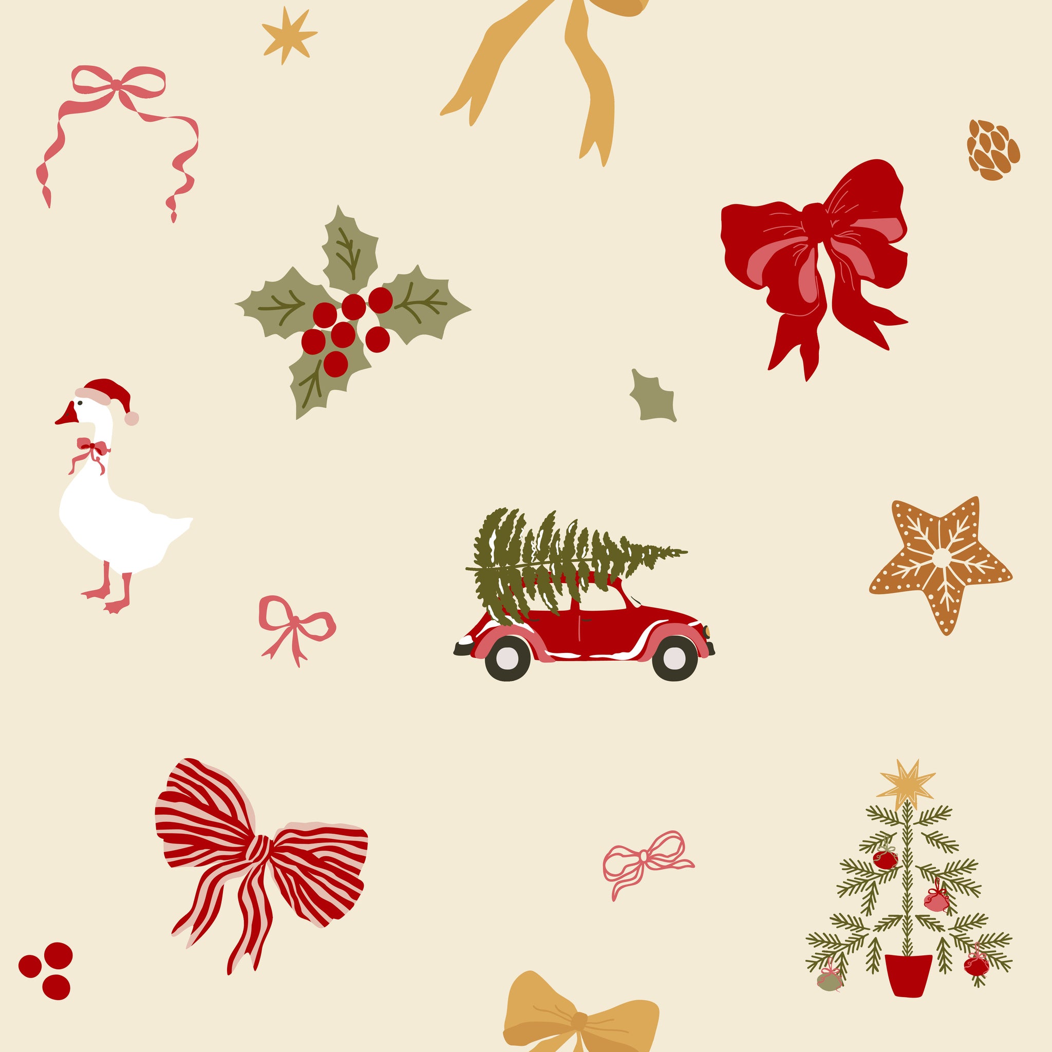 Merry Postmark Fabric Collection - Merry Tossmass
