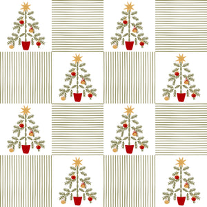 Merry Postmark Fabric Collection - Tree Checks